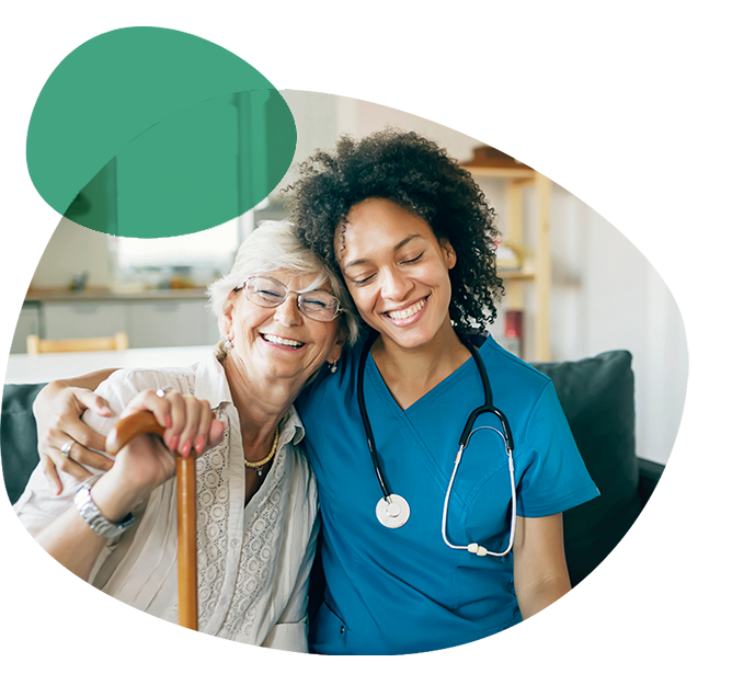 A female patient and healthcare provider